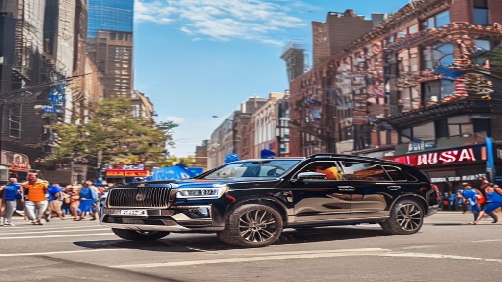 Chicago Cubs game day luxury SUV transportation on Clark Street near Wrigley Field
